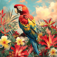 Thumbnail for Papegaai 40x40cm - Diamantschilderij 
