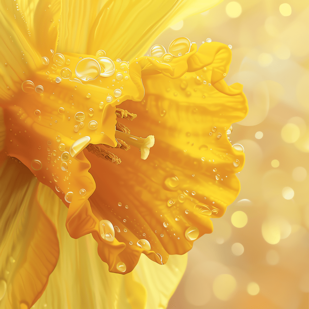 Golden Dewdrops 40x40cm - Diamantschilderij 