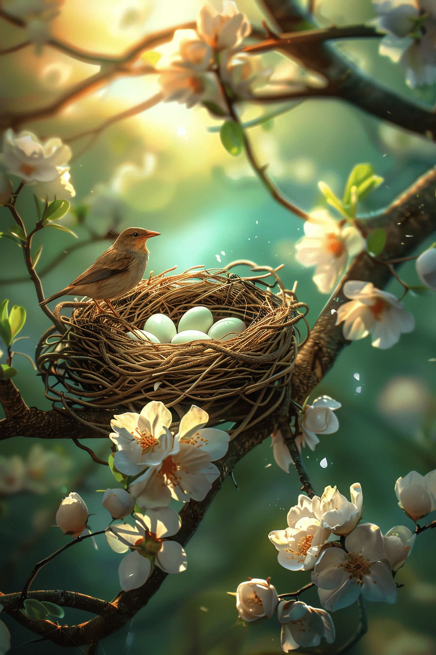 Bird's Nest 40x60cm - Diamant schilderen 