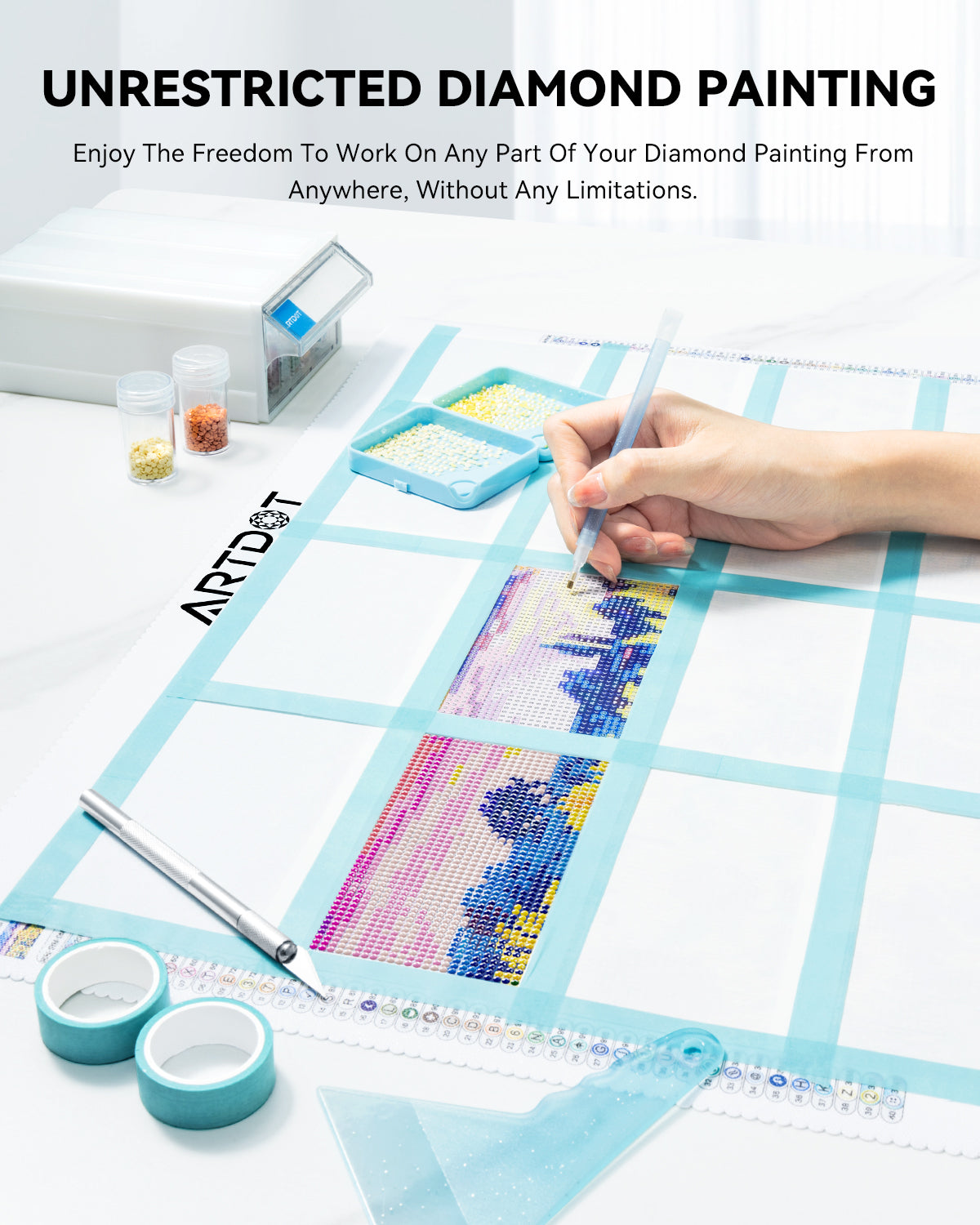 Beschermpapier set voor diamond painting – 200 vellen + gereedschap 