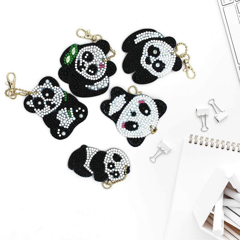 Panda - Diamantschilderij sleutelhangers 