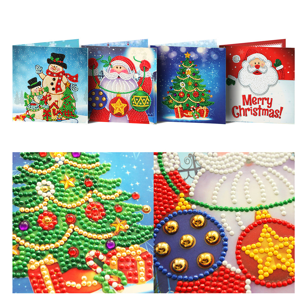 Diamantschilderij Kerstkaarten 4st 