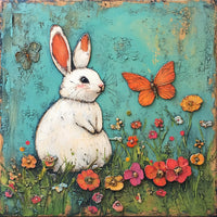 Thumbnail for Meadow Bunny 30x30cm - Diamantschilderij 