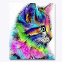 Thumbnail for Kleurrijke Feline 30x40cm - Diamantschilderij 