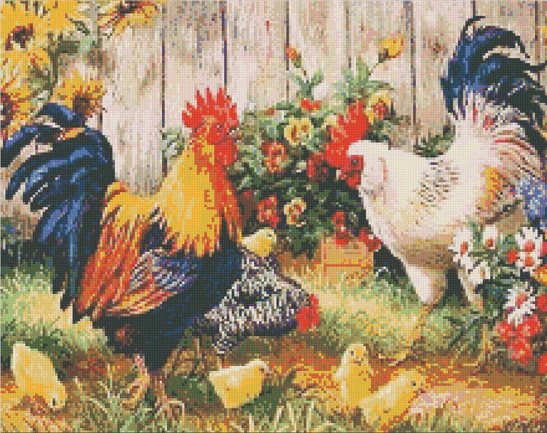 Sunny Family Morning 40x50cm - Diamantschilderij 