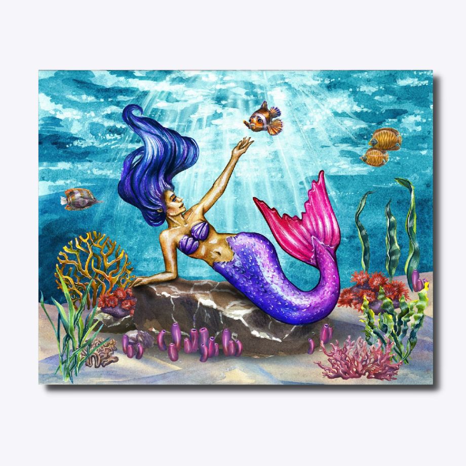 Oceanic Zeemeermin 60x80cm - Grote Diamantschilderij 