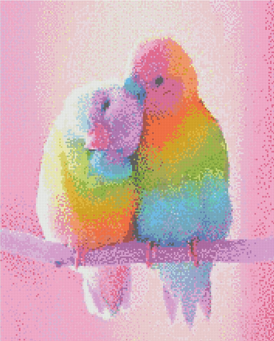Lovebirds Forever 40x50cm - Diamantschilderij 