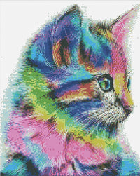 Thumbnail for Kleurrijke Feline 30x40cm - Diamantschilderij 