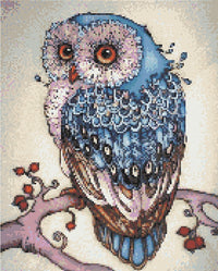 Thumbnail for Blue Pearl Owl 30x40cm - Diamantschilderij 